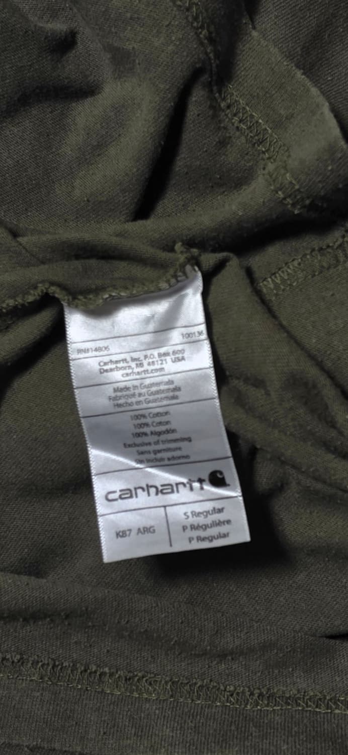 칼하트 포켓 오리지날핏 반팔티 올리브색 S 상품이미지4