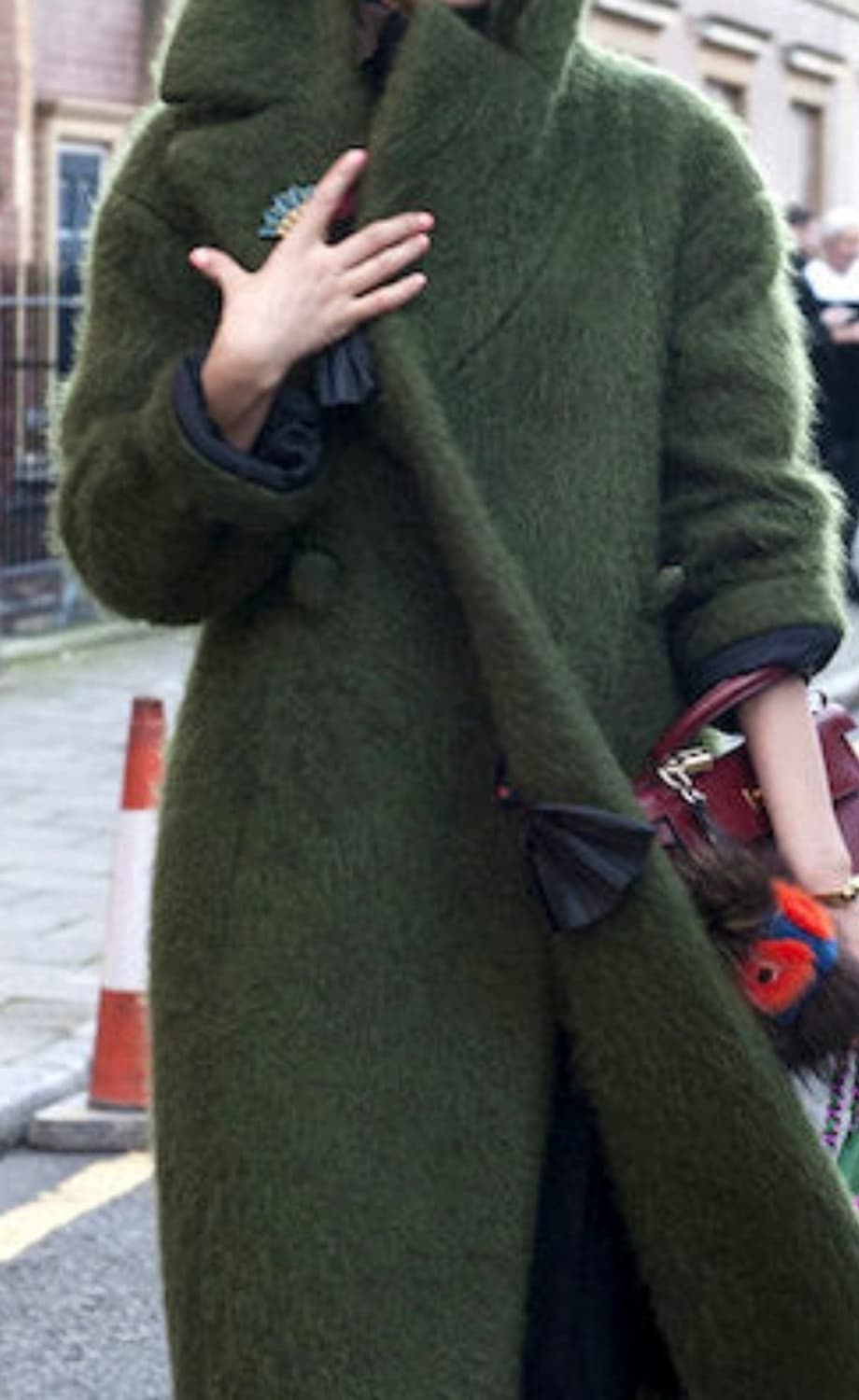 EDGE 넥버튼 울 미디코트 카키 (F) 상품이미지5