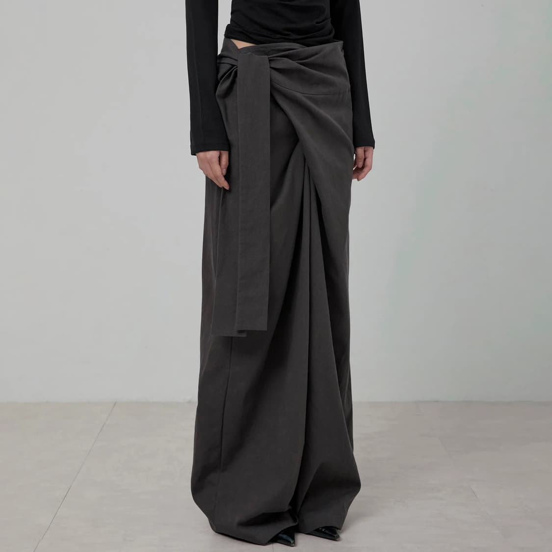 플레어업 레이어드 랩 트루저 바지 상품이미지2