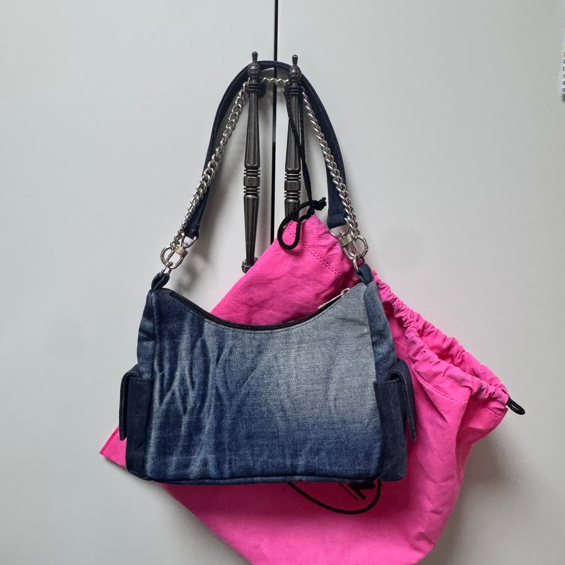 켈리즈 게스 크로플 GUESS 데님 체인 숄더백 업사이클링 상품이미지3