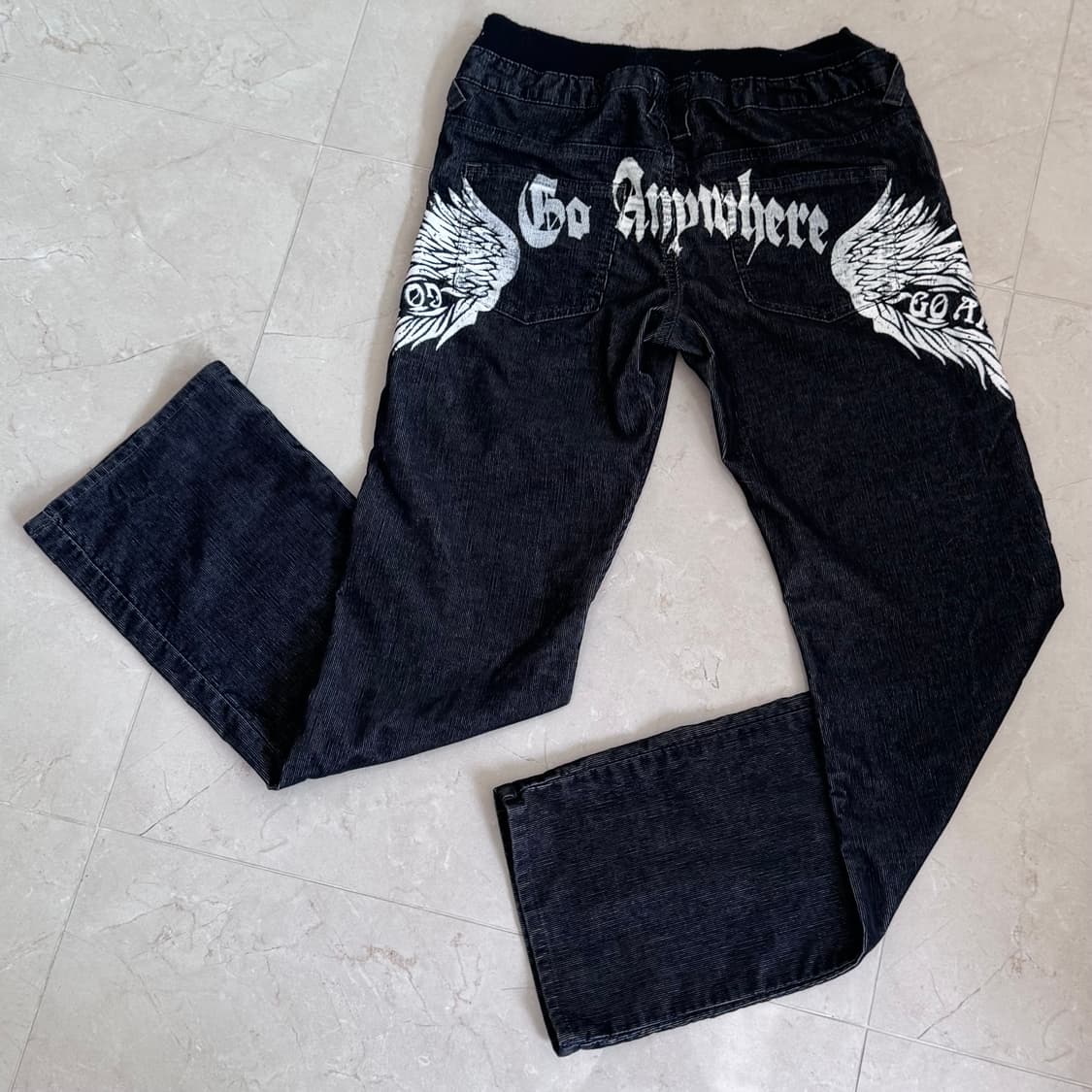 punk lettering detailed pants 상품이미지1