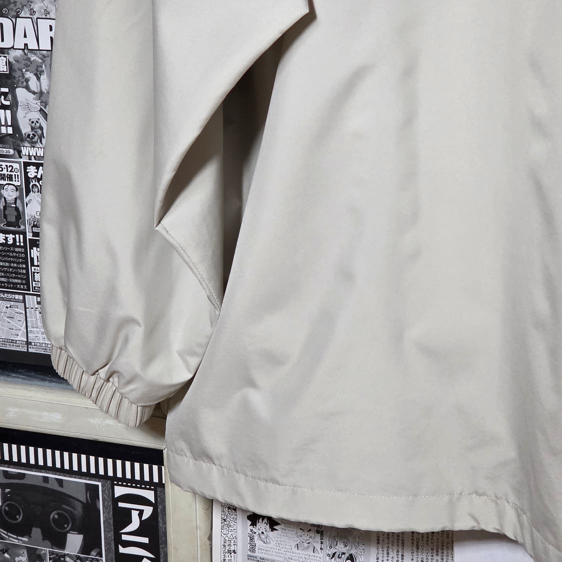 00S 아식스 카키 베이지 배색 바람막이 자켓 상품이미지8