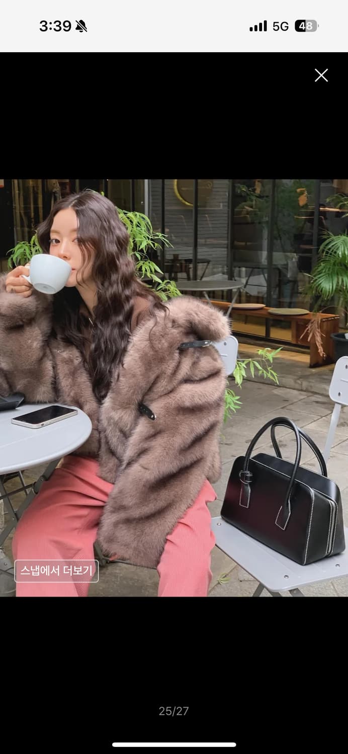 새상품) 라라폭스 버클 퍼자켓 브라운퍼자켓 상품이미지4