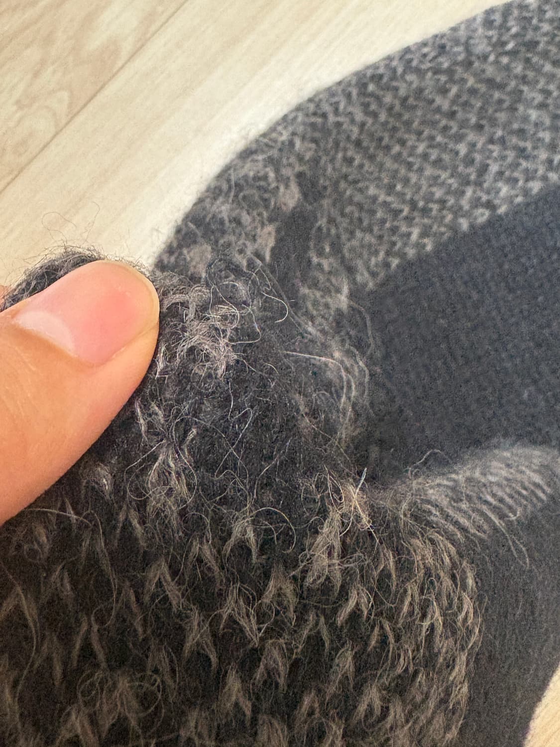 폴리테루 에스닉 체커보드 머플러 블랙 상품이미지2