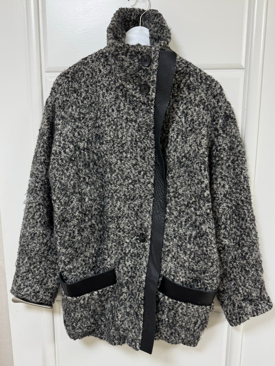 이로 레더 트림 부클 코트 겸 가디건 34 상품이미지2