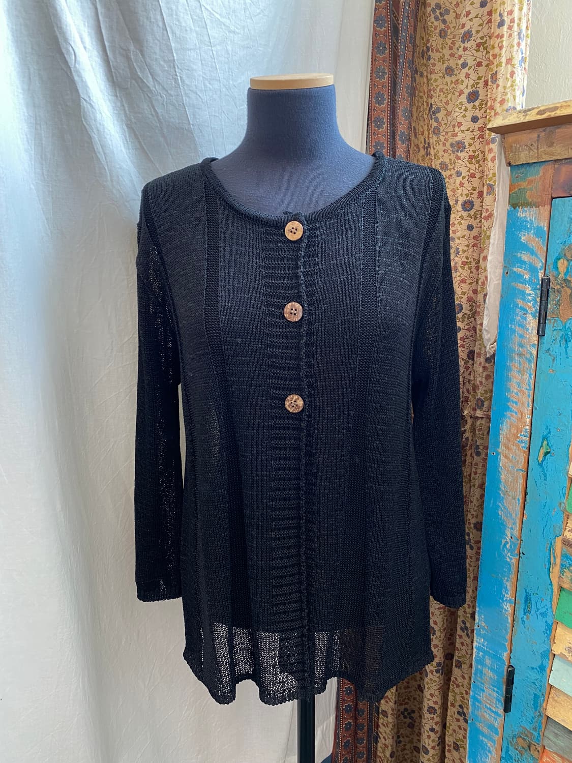 블랙 테이프얀 가디건(L) 상품이미지3