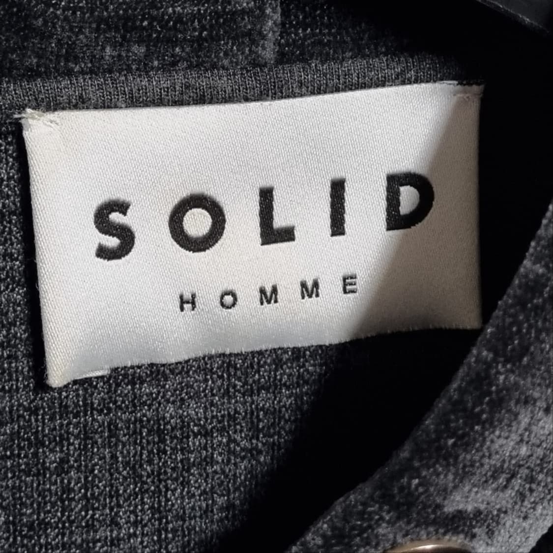 ( 48 ) 솔리드옴므 벨벳 후드 집업 블랙 23fw 상품이미지5