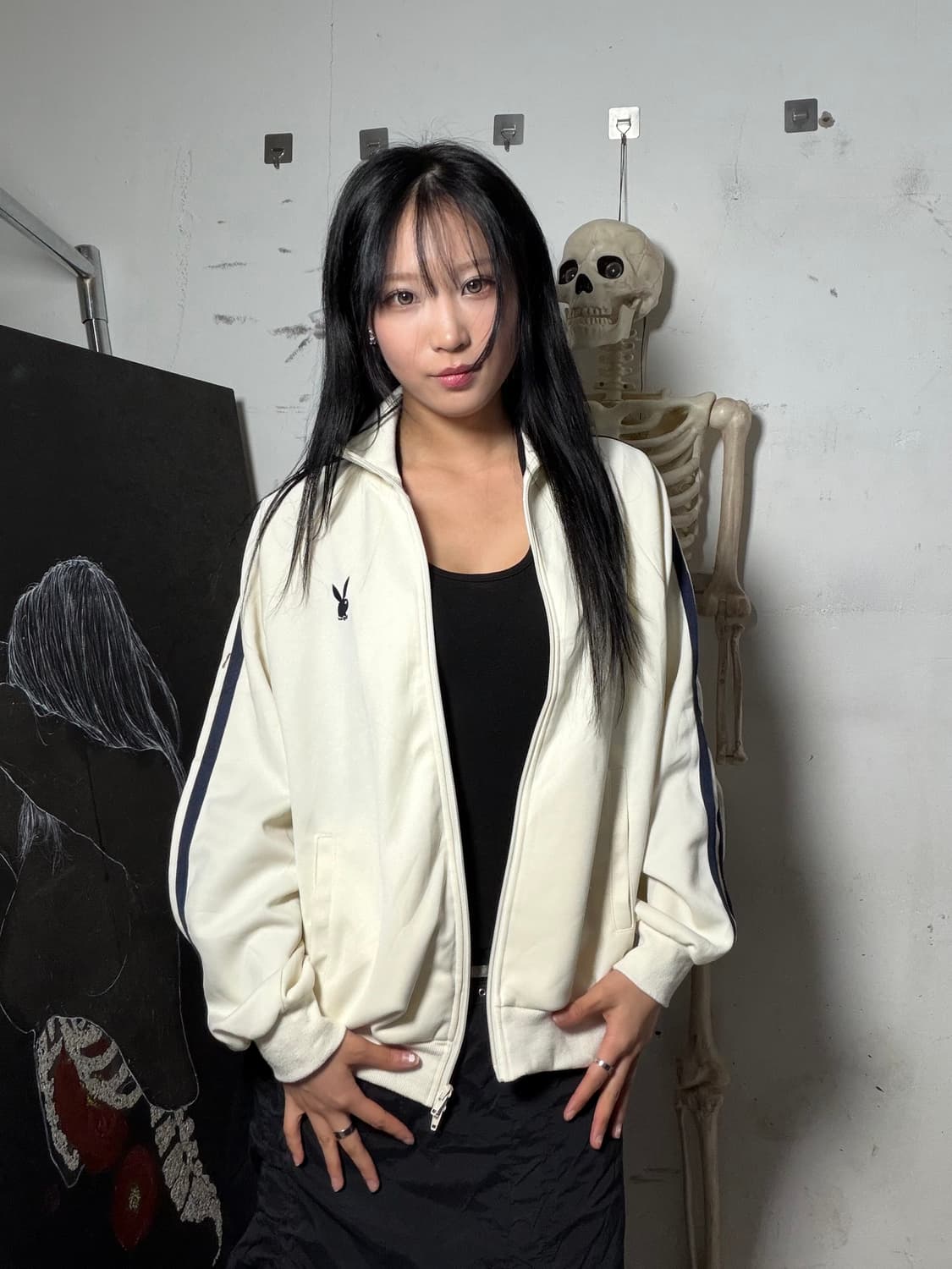 JPN 플레이보이 아이보리 오버핏 져지  상품이미지1