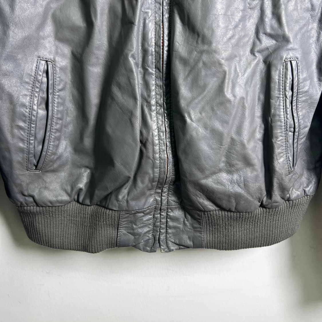 VTG 빈티지 그레이 레더 자켓 42 상품이미지5