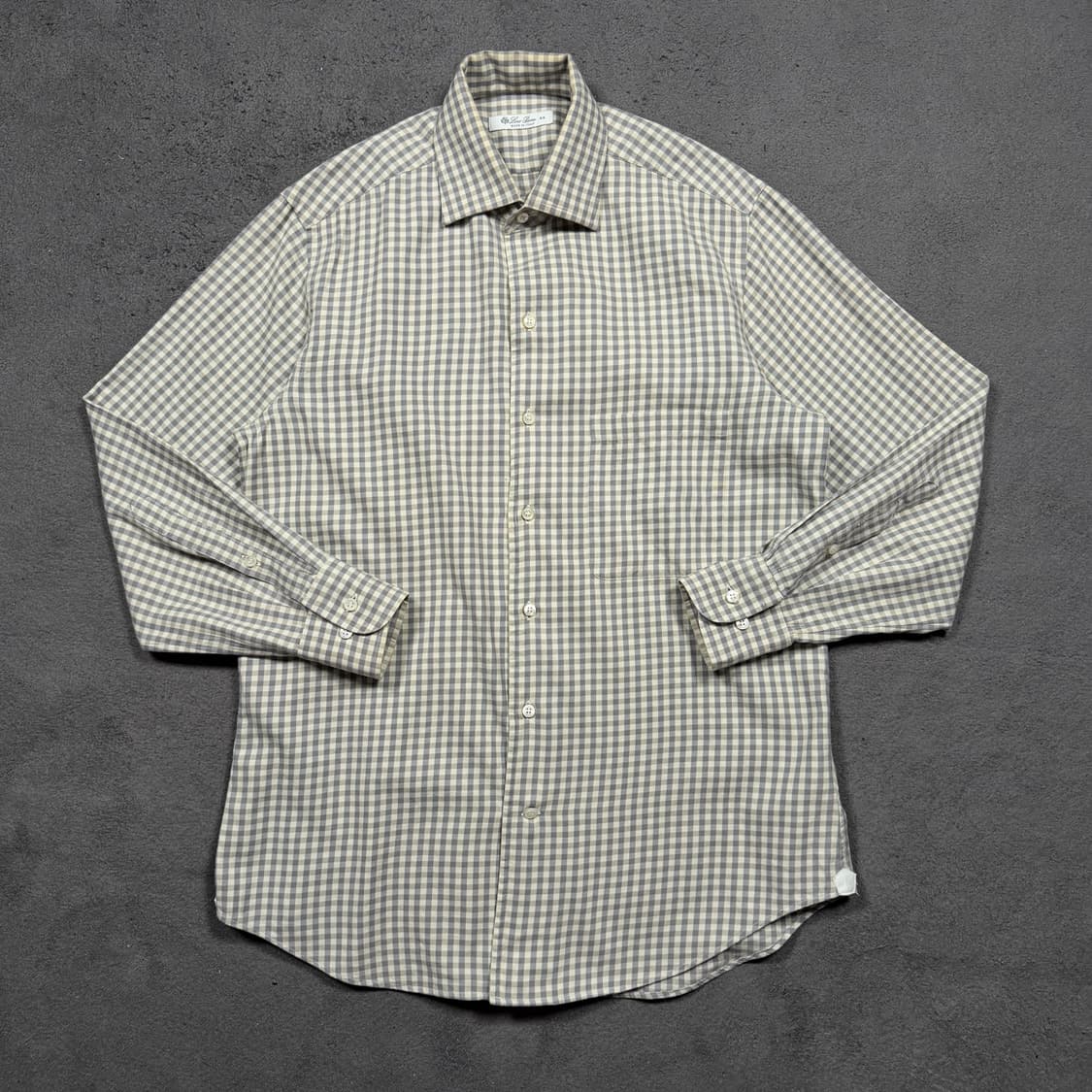 Loro Piana 로로 피아나 오픈 카라넥 체크 셔츠 상품이미지2