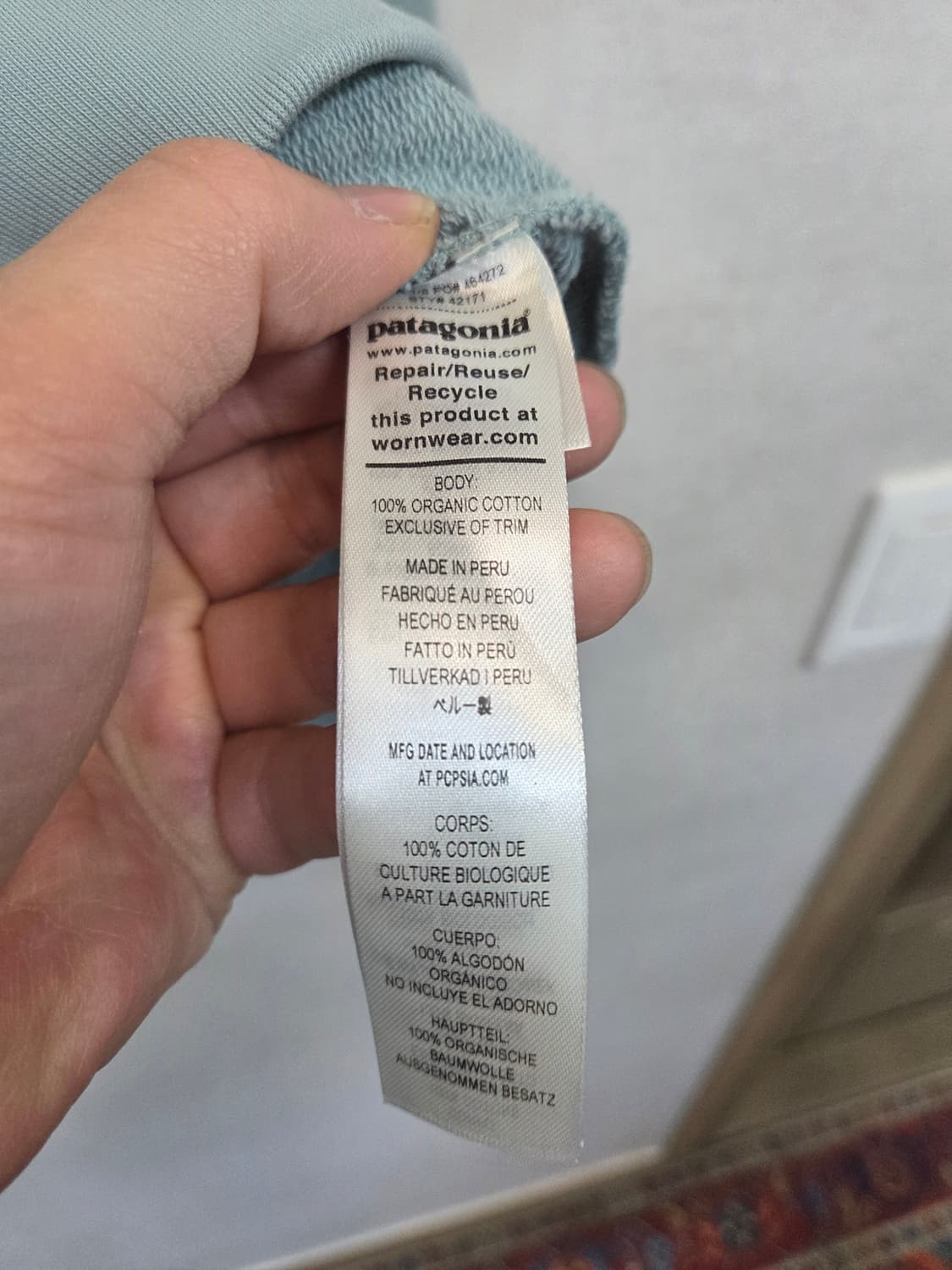 파타고니아 유기농 코튼 면 맨투맨 xs 상품이미지4