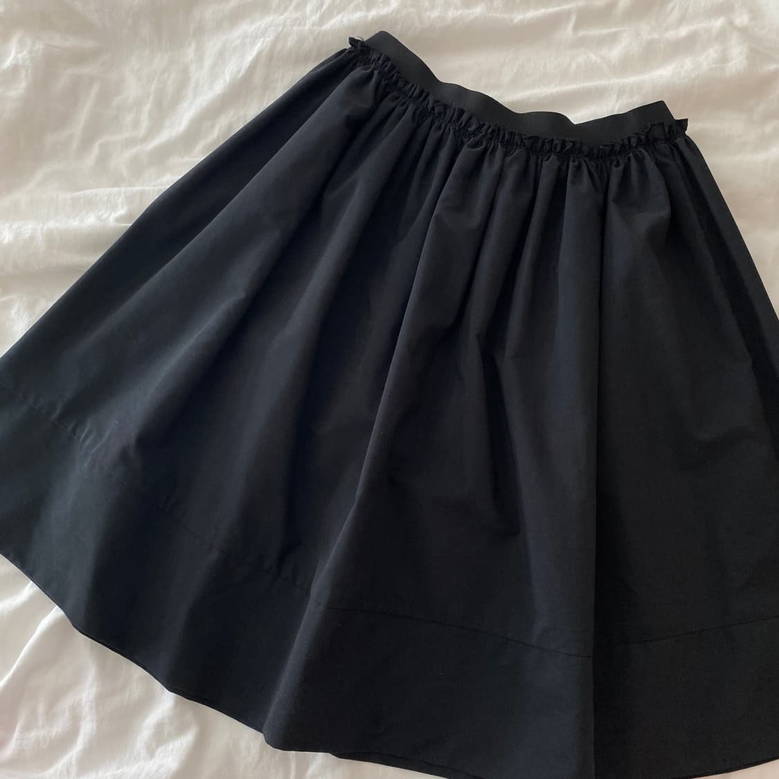 빈티지 블랙 미디 코튼 스커트 상품이미지2