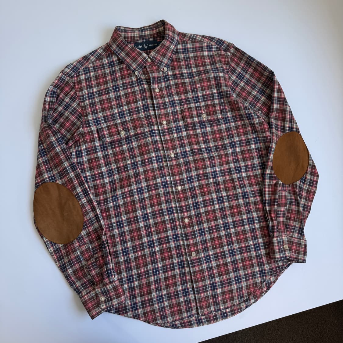 Polo 폴로 랄프로렌 그런지 타탄 체크 투포켓 스웨이드 엘보우 셔츠 상품이미지2