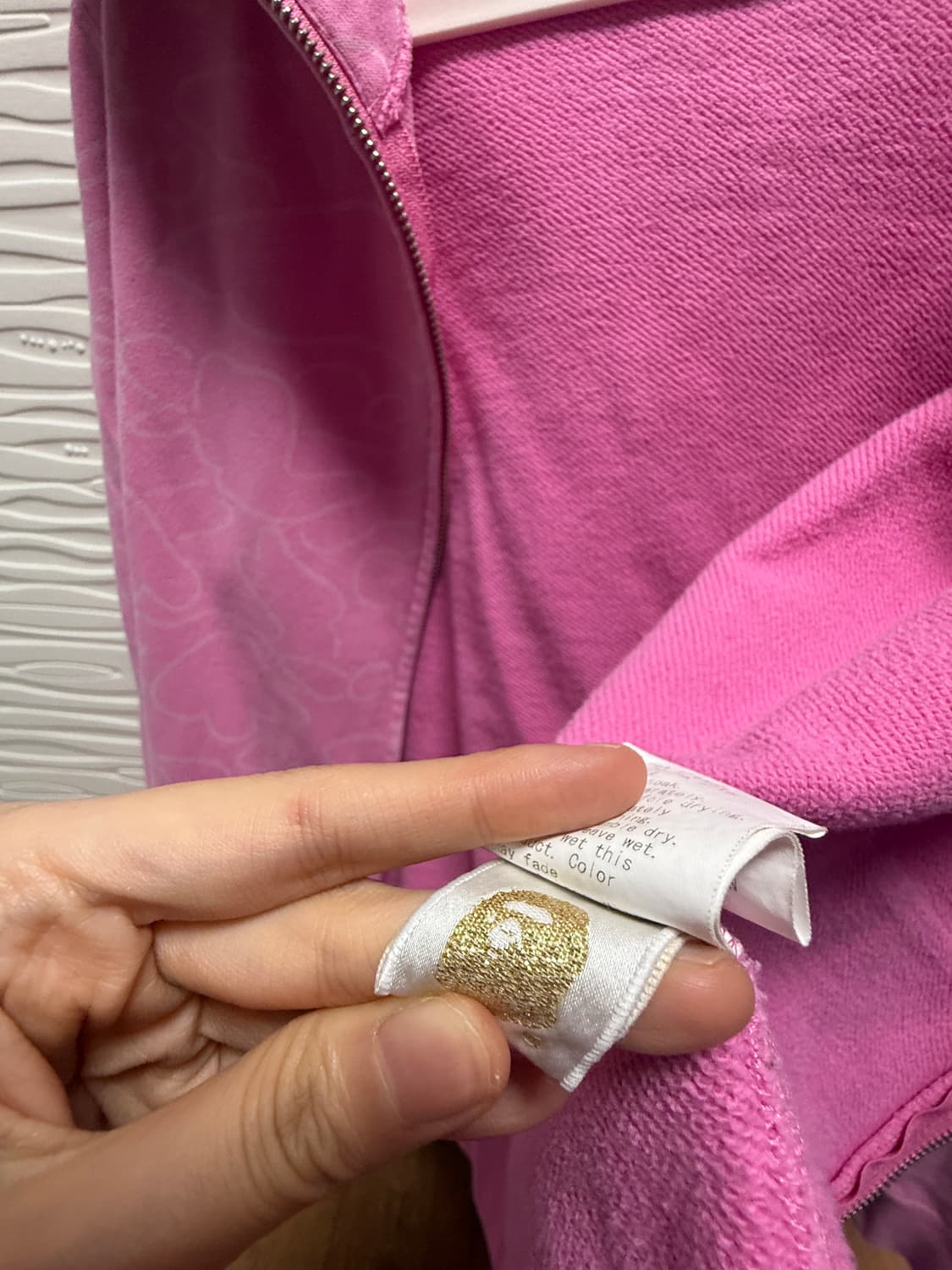 베이프 핑크 후드집업 s 상품이미지3