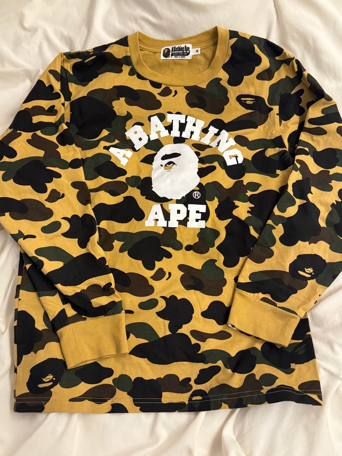 베이프 카모 롱슬리브 옐로우 M 상품이미지1