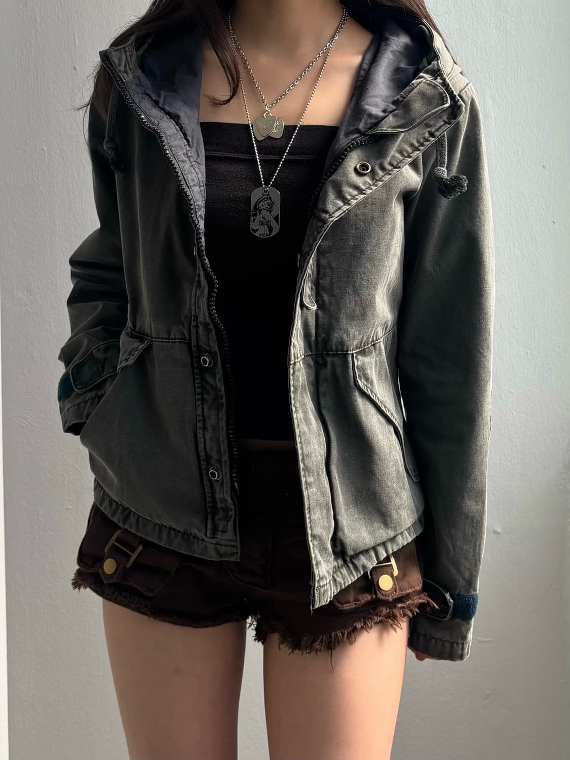 Vintage Khaki Hood Jacket 상품이미지2