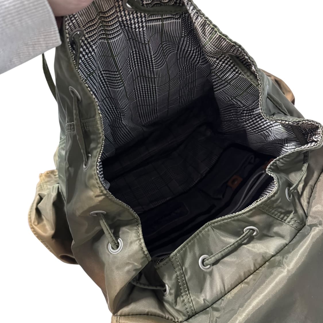 디젤 레더 나일론 카키 럭색 백팩 상품이미지5