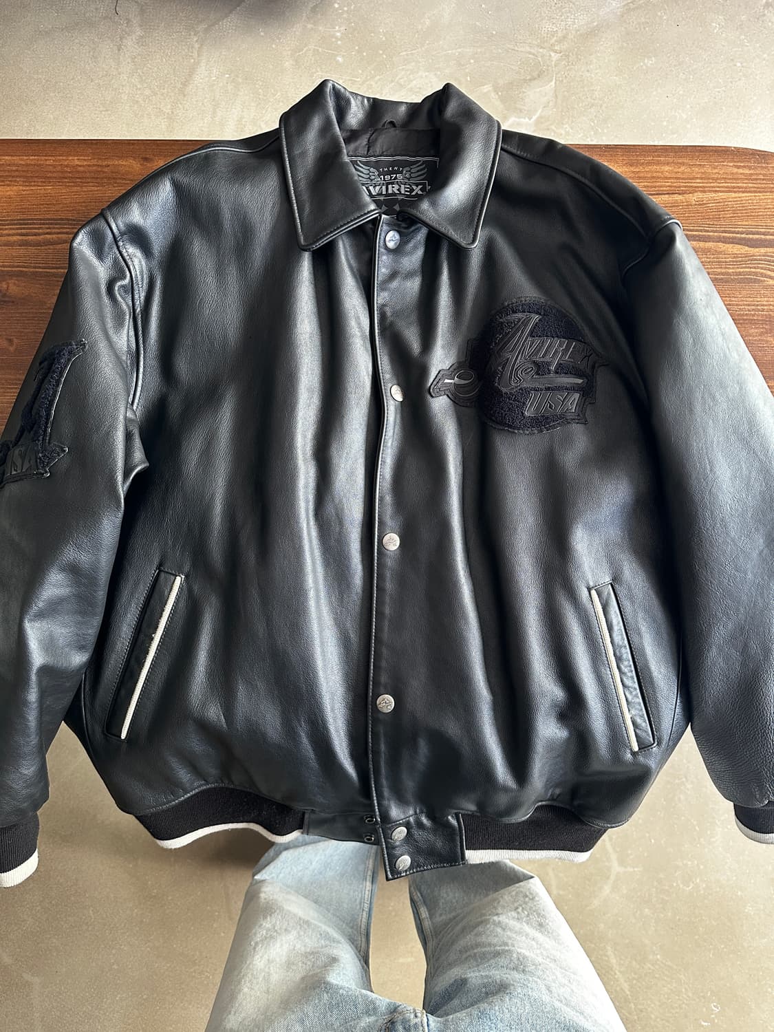 아비렉스 avirex nyc 레더 바시티 자켓 상품이미지2