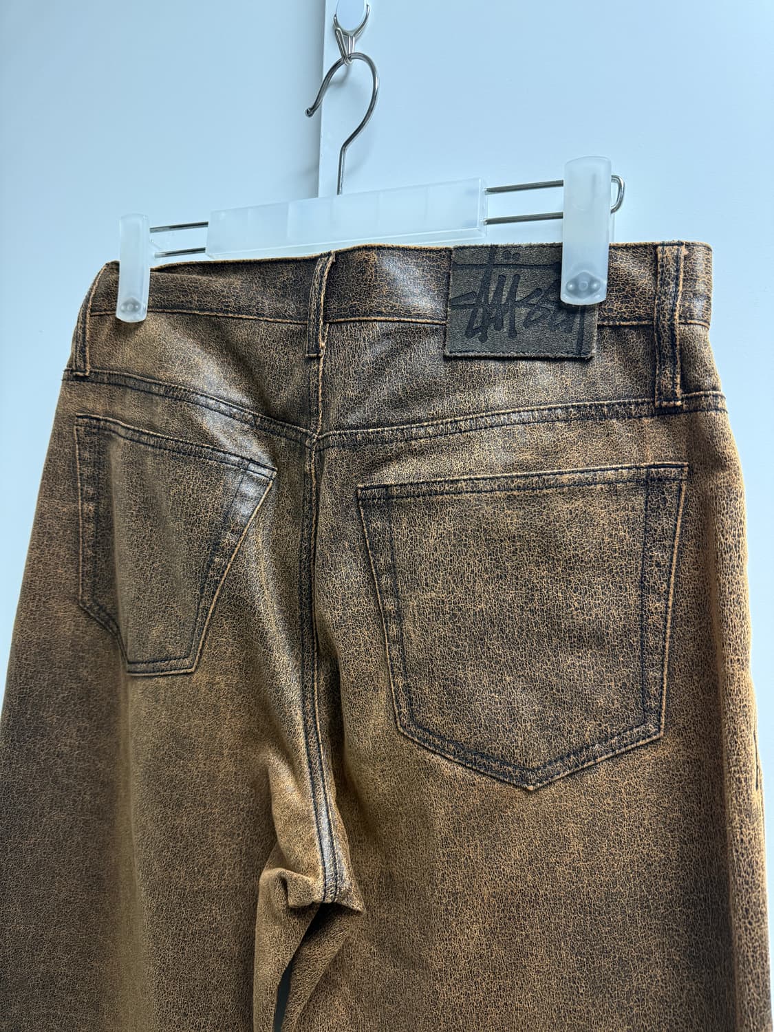 Stussy bigOL 스투시 페이크 레더 팬츠 28 상품이미지4