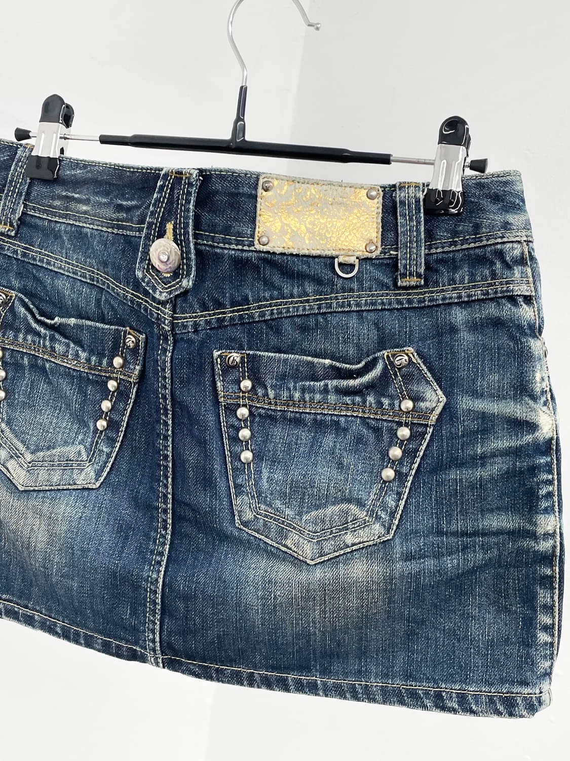 진청 워싱 스터드 스커트 상품이미지4