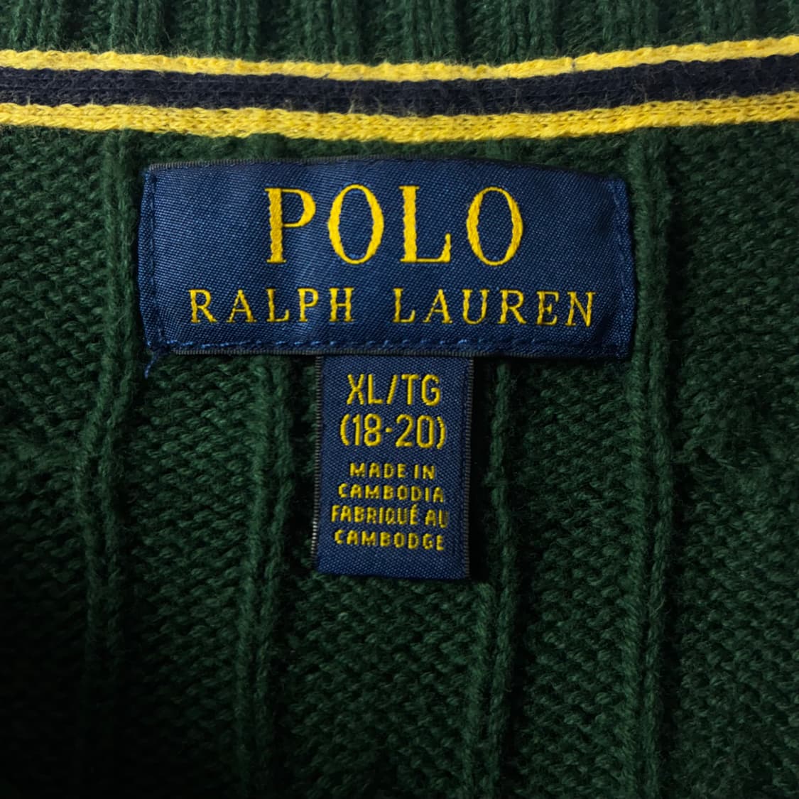 Polo  폴로 랄프로렌 자수 코튼 그린 꽈배기 니트  상품이미지4