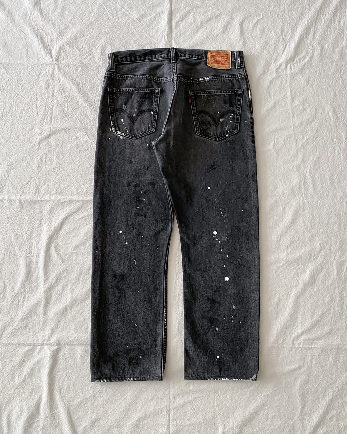 리바이스 505 페인팅 블랙 데님 팬츠 상품이미지2