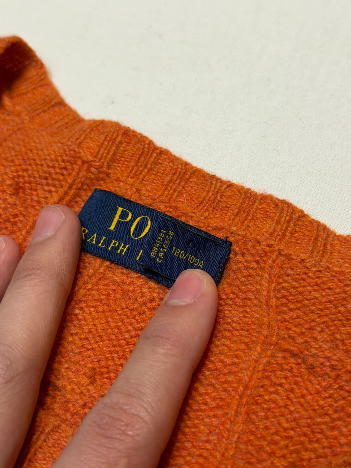 폴로 랄프로렌 꽈배기 케이블 울 캐시미어 니트 오렌지 상품이미지3