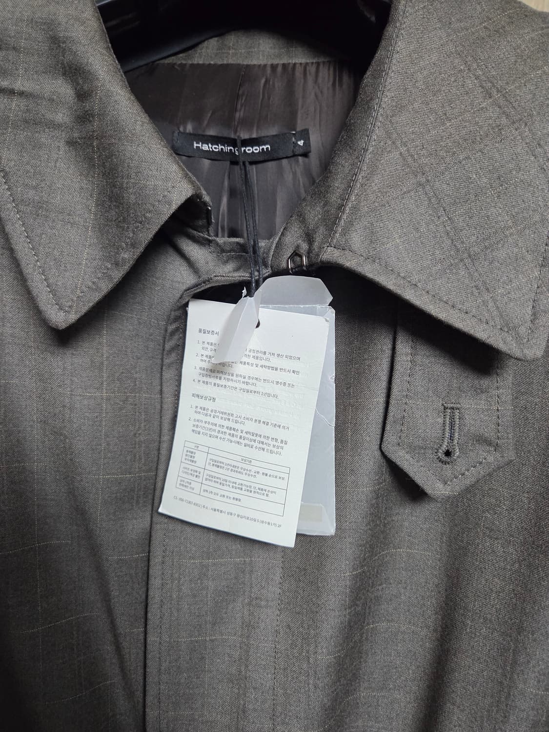 해칭룸 래글런 슬리브 롱코트 체크 브라운 4size 새상품 상품이미지6