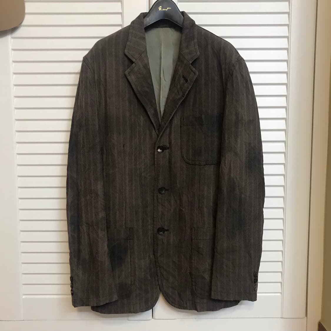 Garment washed wool tailored jacket 상품이미지1