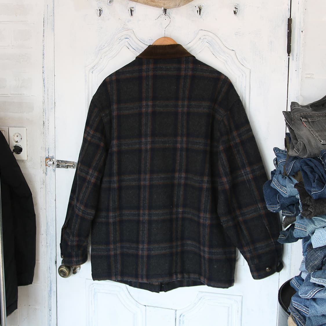 (착용컷) 유니클로 플란넬 체크 자켓 (남성용 105) 상품이미지2