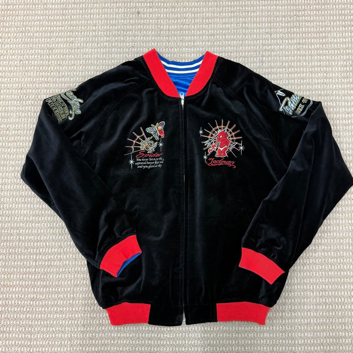 테드 컴퍼니 레드데빌 앤 타이거 벨벳 리버시블 양면 스카잔 상품이미지7