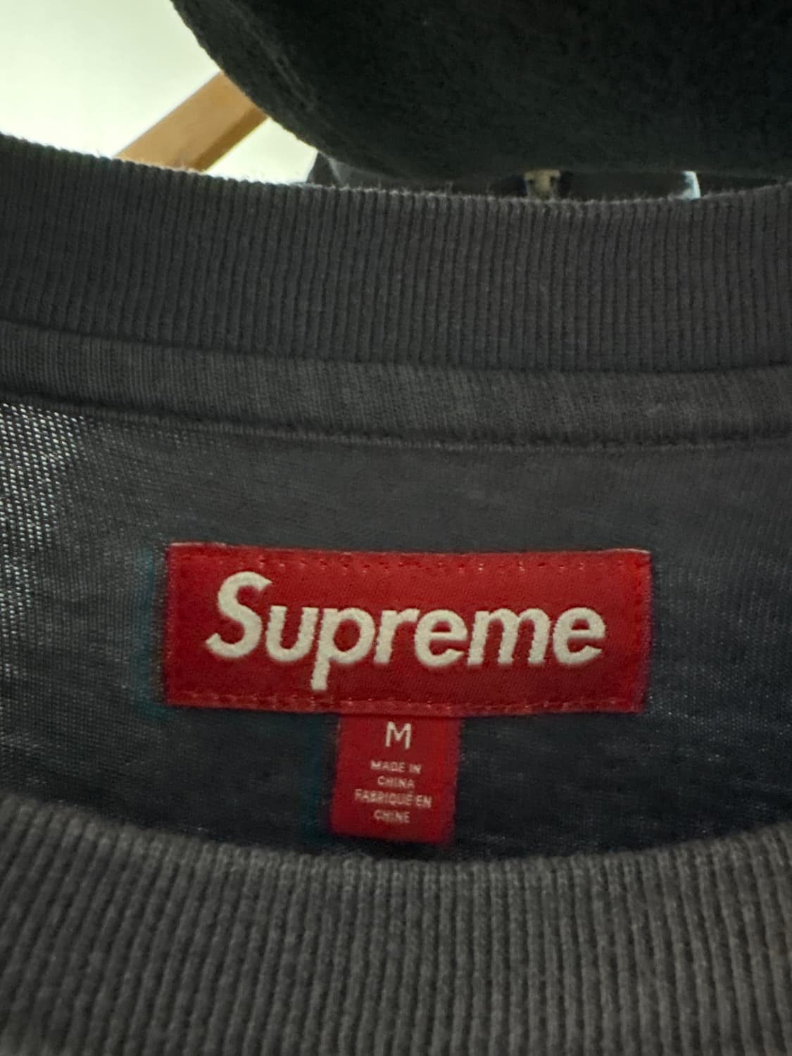 슈프림 플록 워시드 네이비 반팔 상품이미지5