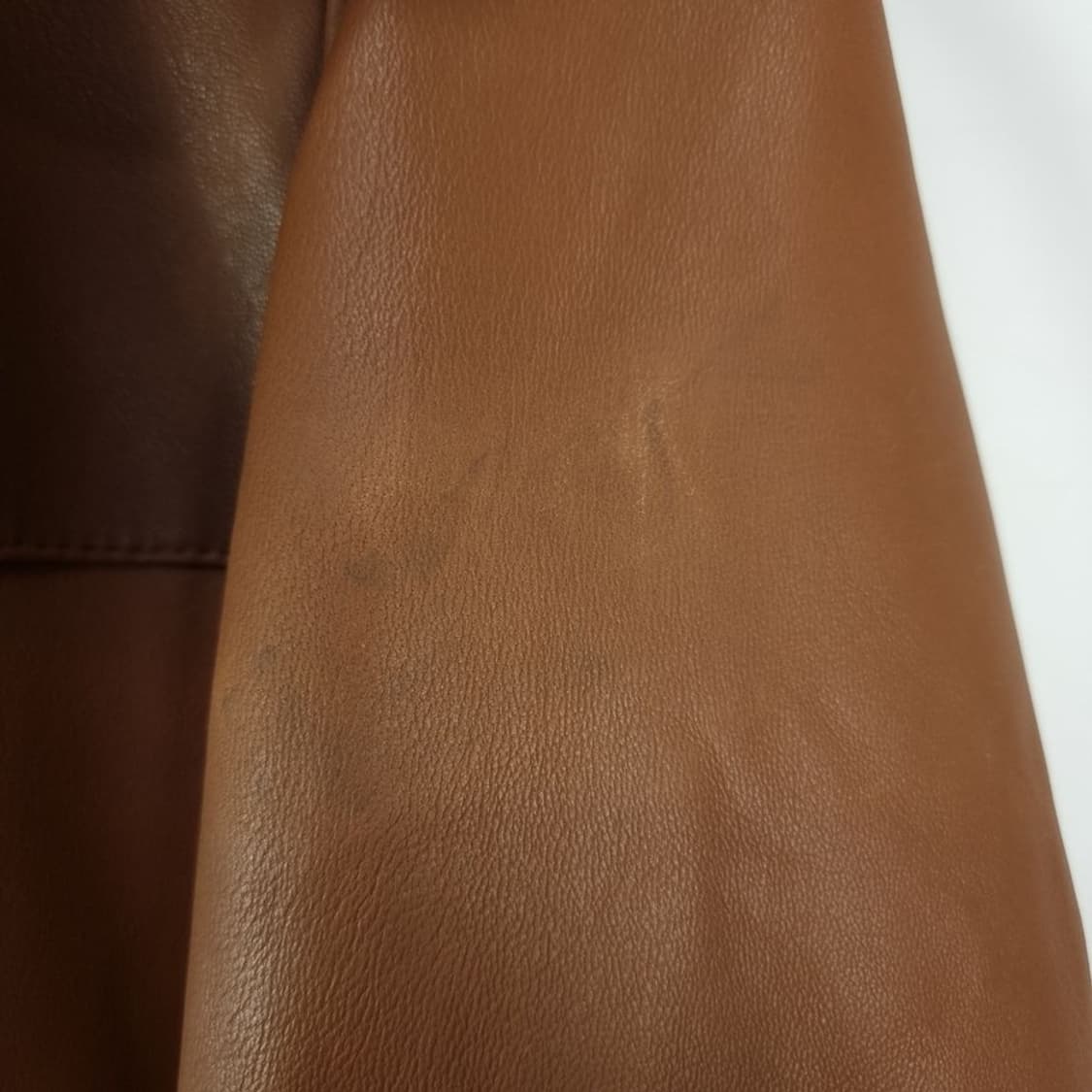 [빈티지] 리얼 쉽스킨 양가죽 블루종 레더 자켓 브라운 M19403 상품이미지7