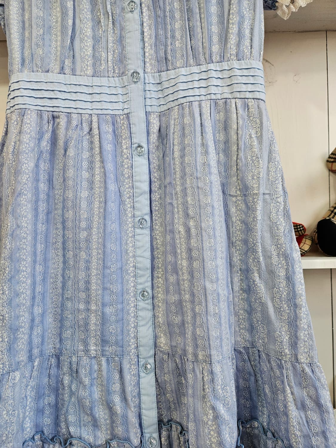 (Axes Femme) 레이스 스트라이프 원피스 상품이미지4