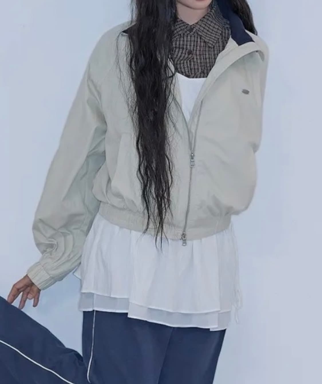 미쏘 하이넥 블루종자켓 베이지 상품이미지1