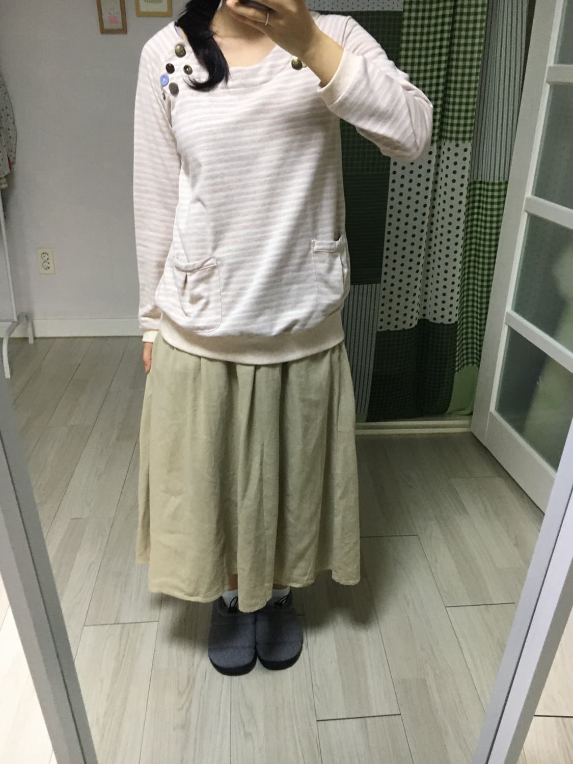 베이지 롱 스커트 상품이미지8