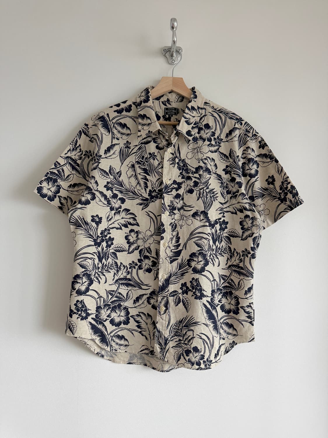쇼트(SHOTT) 코튼&린넨 하와이안 셔츠(JAPAN, 거의 새제품) 상품이미지1