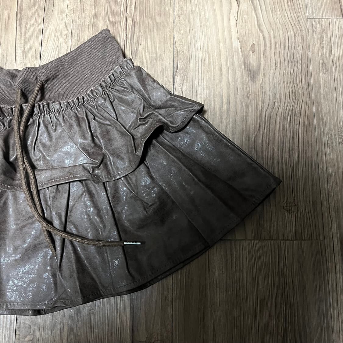 vintage leather skirt(brown) 상품이미지5