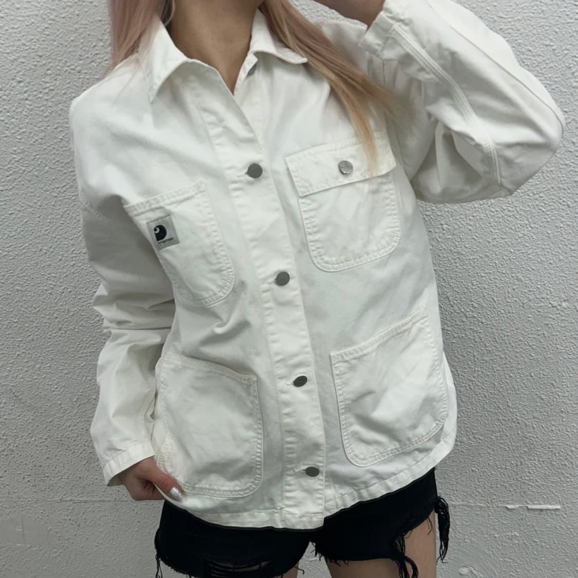 칼하트 화이트 코튼 자켓 M 상품이미지1