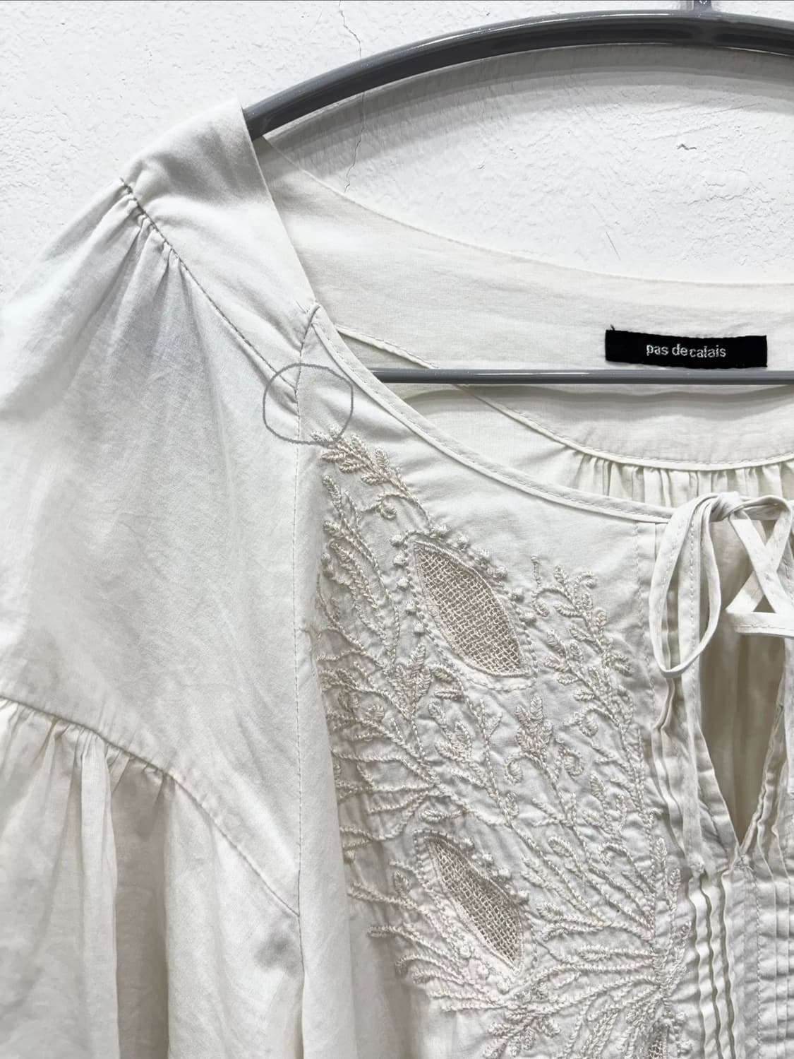 pas de calais 자수 블라우스 상품이미지2