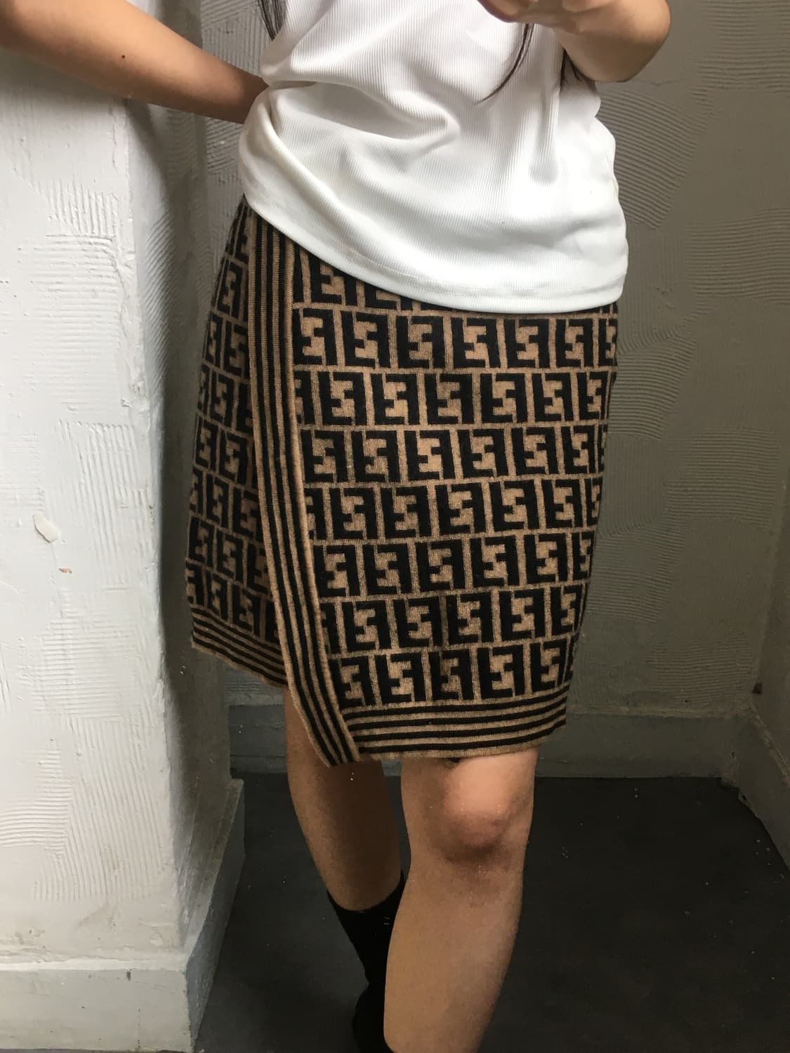 Fendi 펜디 FF 로고 니트 랩 스커트 상품이미지2