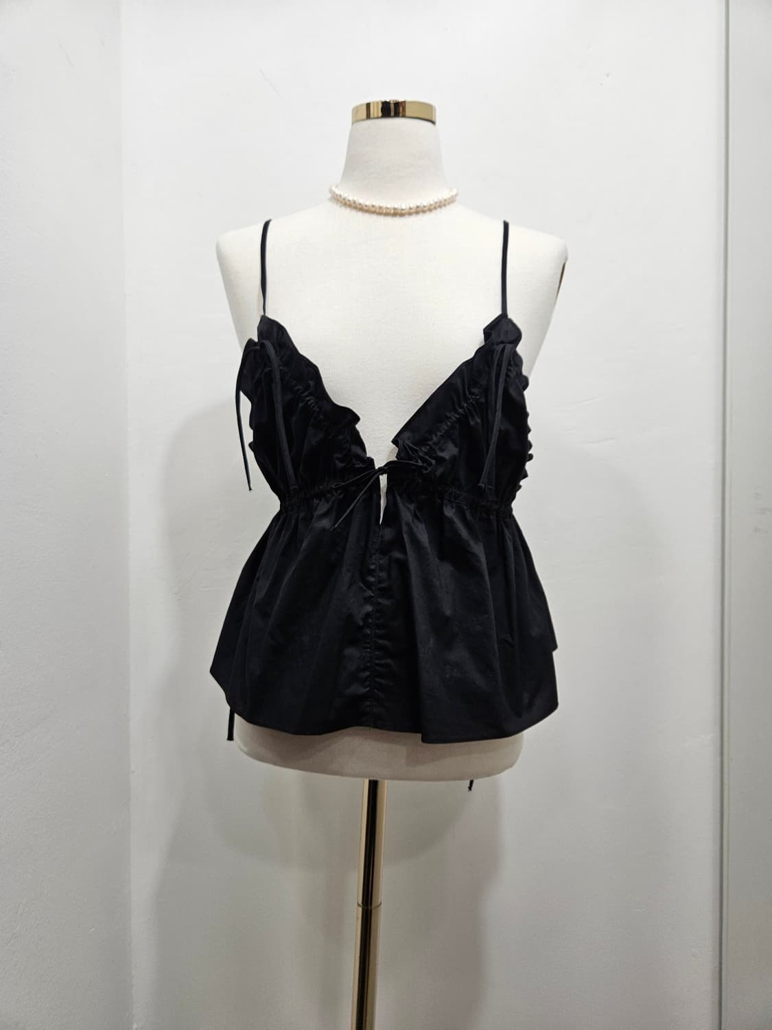 자라(ZARA) 프릴 밴딩 블랙 뷔스티에 M [새상품] 상품이미지1