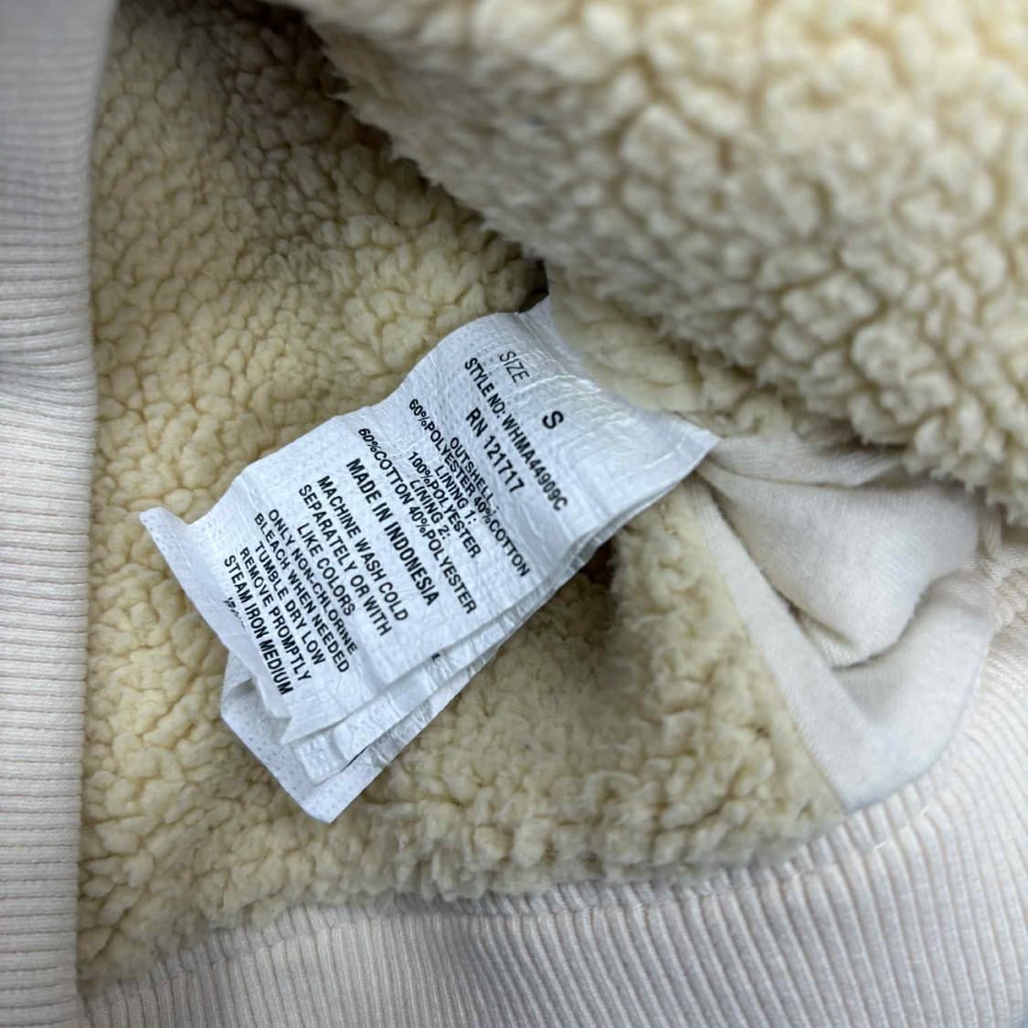 후아유 아이보리 양털 스웻 후드집업 희귀져지(S) 상품이미지5