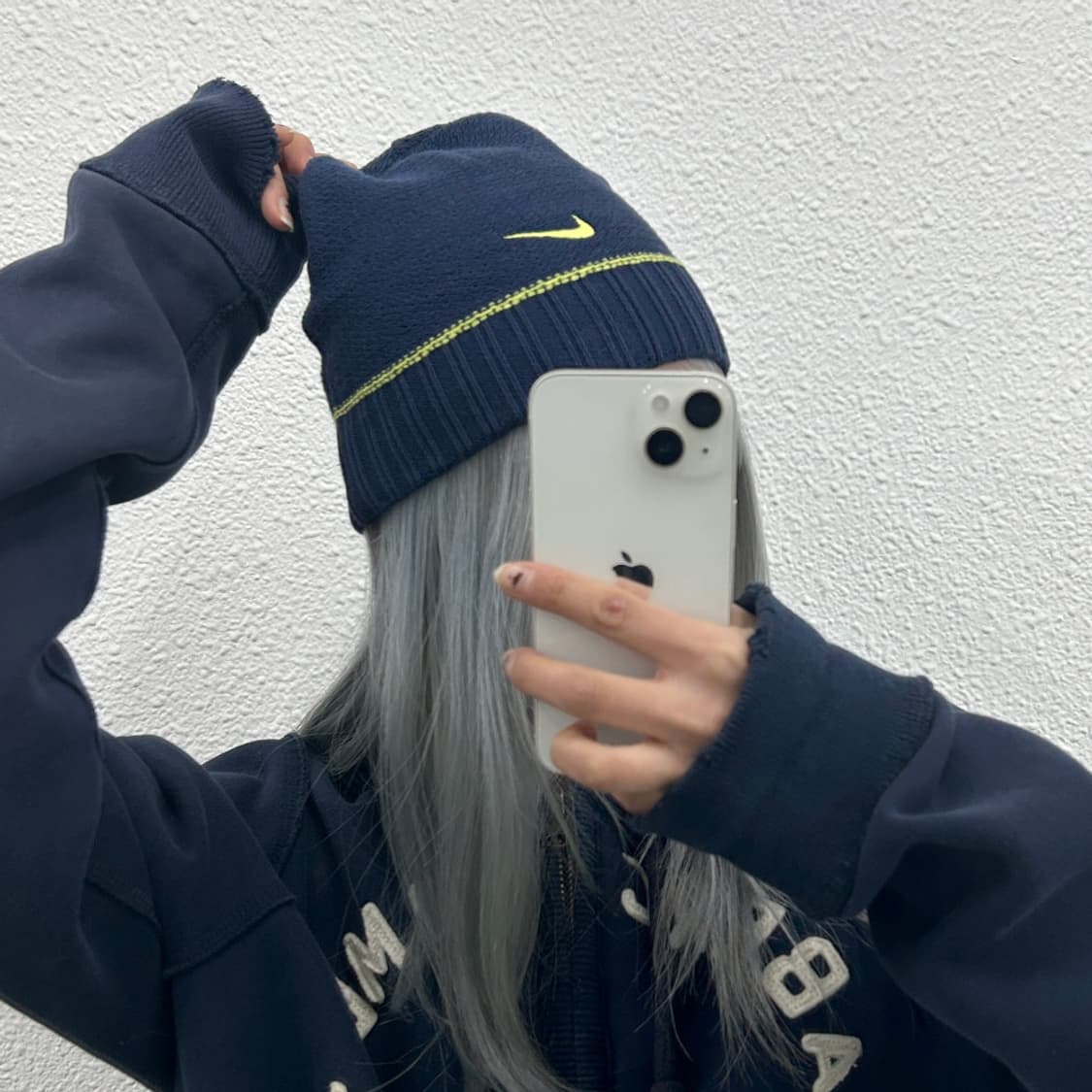 나이키 00s 스우스 스티치 네이비 비니 상품이미지1