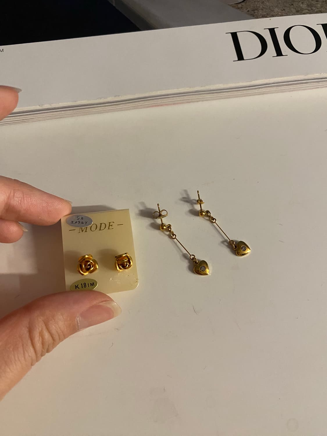 장미 하트 귀걸이 2개  상품이미지1