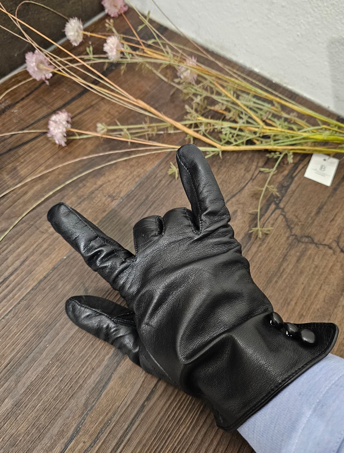 블랙 램스킨 장갑 상품이미지1