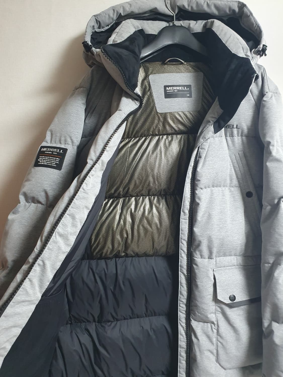머렐 롱패딩 구스 다운 벤치파카 그레이 110 상품이미지5
