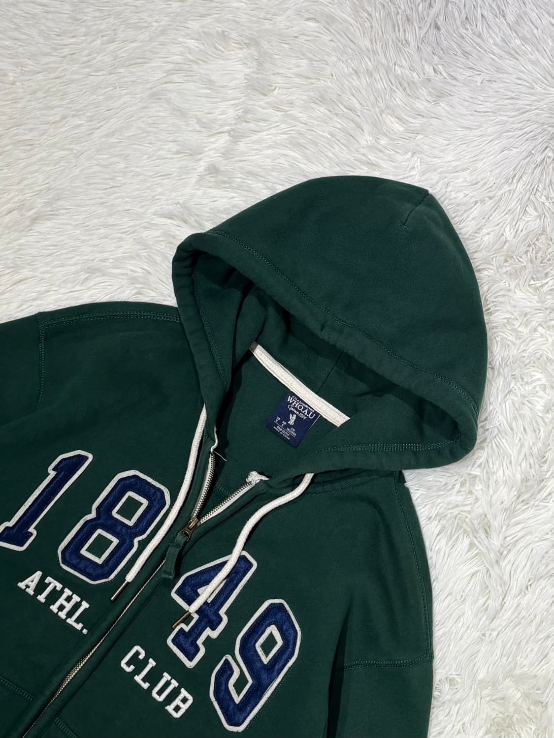 후아유 빅로고 그린 투웨이 후드집업 상품이미지5