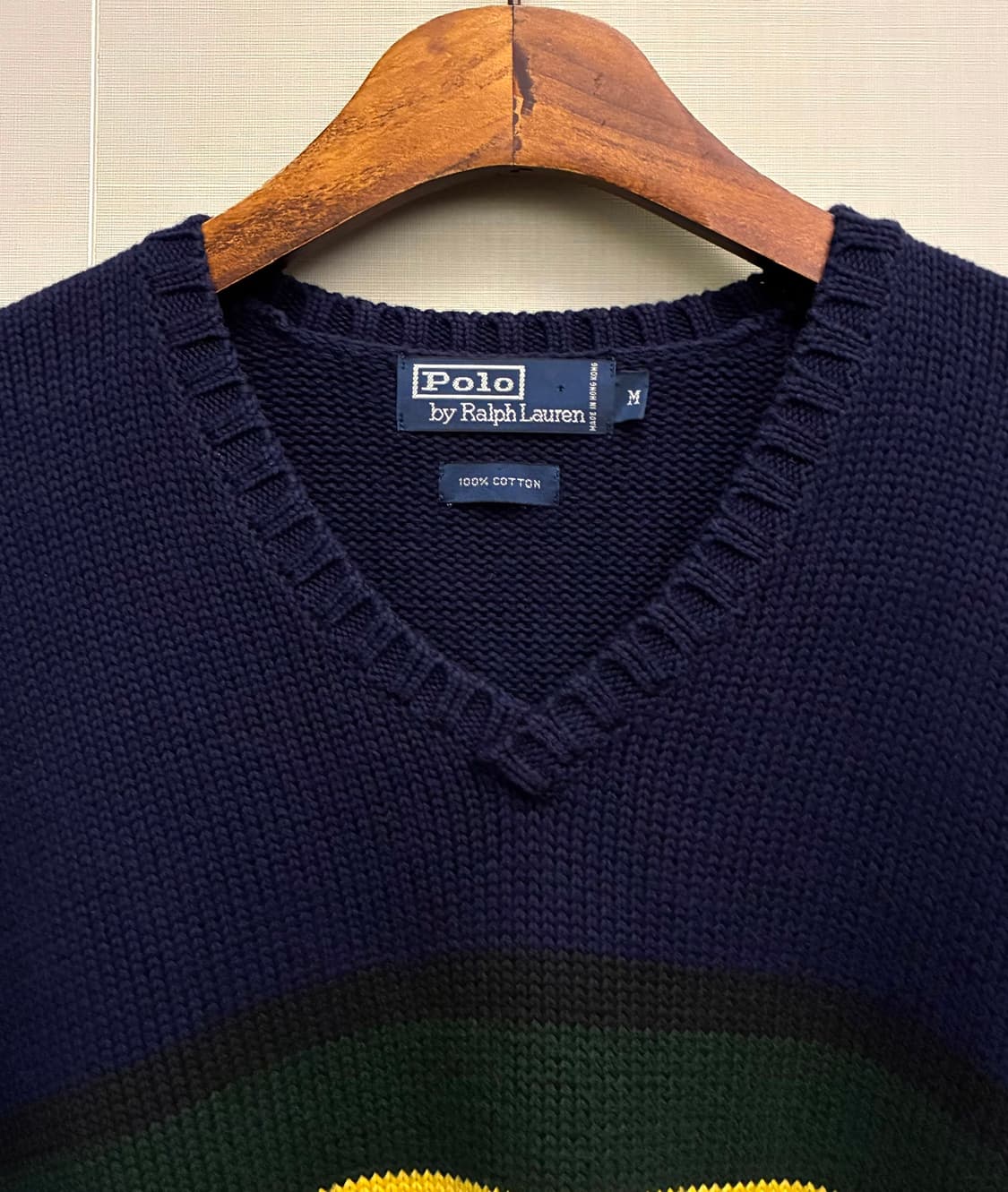(M/100)POLO 폴로랄프로렌 코튼 V넥 크리켓 니트 스웨터  상품이미지3