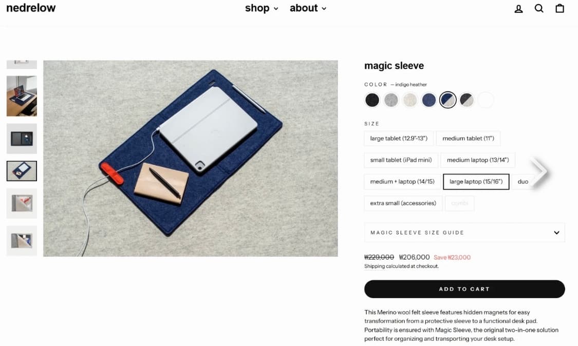 nedrelow magic sleeve 랩탑 매직 슬리브 노트북 파우치 상품이미지1